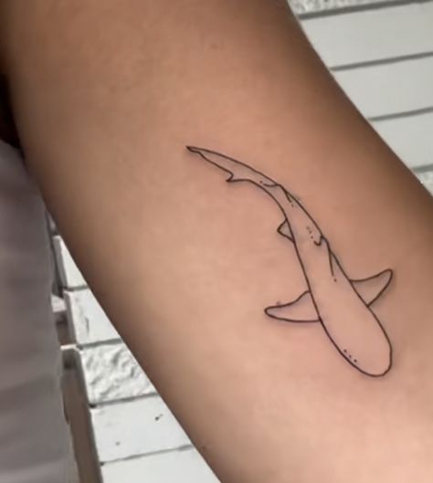 Shark Fine Line Tattoo, Shark Tattoo Simple, Fine Line Shark Tattoo, Victor Tattoo, Hai Tattoo, Continuous Line Tattoo, Stick Tattoo, Stylish Tattoo, Shark Tattoo