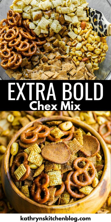 Homemade Bold Chex Mix Recipe (Baked & Extra-Bold Flavor) Bold Chex Mix Recipe, Chex Mix Recipes Spicy, Savory Chex Mix Recipes, Savory Chex Mix, Spicy Chex Mix, Chex Party Mix Recipe, Homemade Chex Mix Recipe, Chex Mix Recipes Original, Original Chex