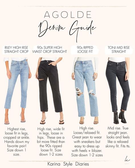 Visit here to check out Agolde Denim Guide on Karina Style Diaries! If you are looking for denim style inspiration, then this is the blog post for you! Get inspired to try out these 90s loose-fit jeans from Agolde. You will love this Riley high-rise straight crop jeans this blog post has to offer as well. Be sure to try out these women's denim jeans. There is nothing better than having these jeans for this Spring. Straight Cropped Jeans Outfit, Jeans Outfits Women, Jeans Outfits Summer, Fashion Inspo Outfits Minimal Chic, Cropped Jeans Outfit, Summer Casual Style, Jeans Outfit For Work, Karina Style, Bag Design Ideas