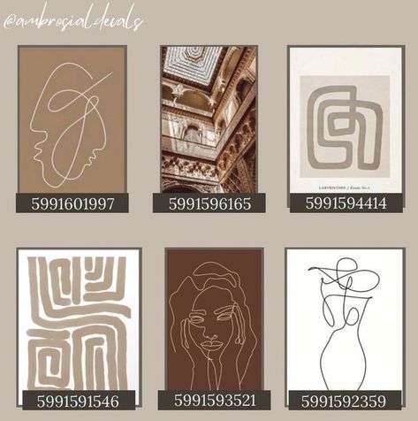 neutral decals {not mine!<3} | Bloxburg decal codes, Bloxburg decals codes, Bloxburg decals codes wallpaper Linen Decals Bloxburg, Minimal Decals Bloxburg, Modern Decal Codes For Bloxburg, Beige Bloxburg Decals, Bloc Burg Picture Codes, Abstract Art Bloxburg Codes, Bloxburg Dining Room Picture Codes, Bloc Burg Decals, Bloxburg Decals Minimalist