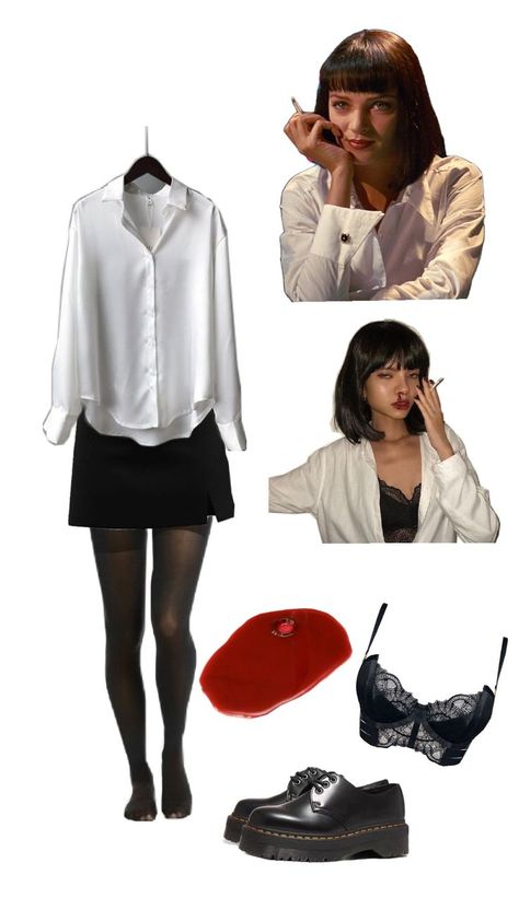 Mia Wallis Pulp Fiction Costume, Mia Wallace Outfit, Mia Wallace Halloween Costume, Pulp Fiction Costume, Mia Wallace Costume, The Professional Movie, Kurt Wagner, Pulp Fiction, Halloween Outfits