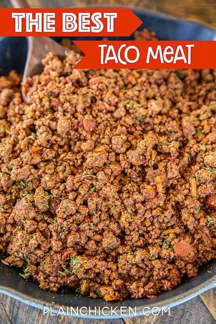 The BEST Taco Meat - our go-to recipe for taco night. Tastes as good as our favorite Mexican restaurant! Super easy to make and ready to eat in about 15 minutes. Ground beef, onion, garlic, chili powder, salt, cumin, diced tomatoes and green chiles, red pepper flakes, and water. You will never use a packet of taco seasoning again! Can freeze leftovers for a quick meal later. A must for taco night! #taco #groundbeef #mexican #tacomeat #tacotuesday Restaurant Taco Meat Ground Beef, Ww Sauces, Best Taco Meat, Best Taco Meat Recipe, Lowcarb Meals, Taco Meat Seasoning, Water Restaurant, Freeze Leftovers, Taco Meat Recipe