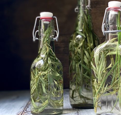 Tarragon Chive Vinegar - Alton Brown Baked Brown Rice, Tarragon Vinegar, Granola Breakfast, Alton Brown, Breakfast Drink, Bread Appetizers, White Wine Vinegar, Soup And Sandwich, Breakfast Breads