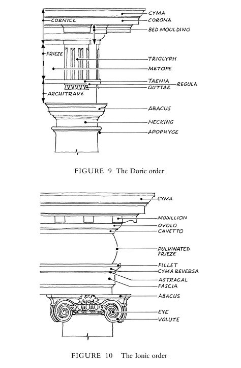 Ionic Order terminology Ionic Order Drawing, Greek Orders, Colonial Revival Exterior, Architecture Exam, Artist Research Page, Classic Moulding, Ionic Order, Architectural Orders, English Country Decor