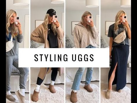 Styling Uggs - Uggs Slippers - How To Style Uggs - YouTube How To Style Ugg Slippers Outfits, Styling Ugg Slippers, How To Style Ugg Slippers, Ugg Slipper Outfit, Styling Uggs, Style Uggs, How To Style Uggs, Uggs Slippers, Slipper Outfit