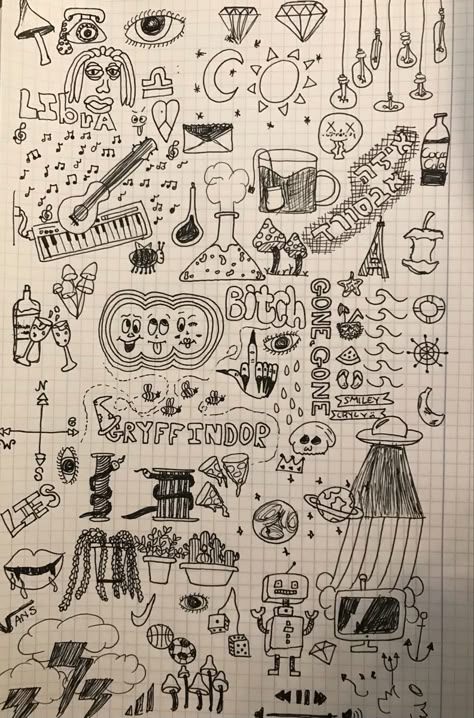 Doodle Collage Drawings, Doodle Pages Grunge, Doodle Pages Sketchbooks, Gender Envy Art, Brett Hand Fanart, Indie Doodles, Envy Art, Christmas Coloring Pages For Adults, Notebook Drawings