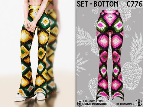 Boho Sims 4 Cc Clothes, Sims 4 Bottoms, Boho Sims 4 Cc, Sims 4 Hippie Cc, Sims 4 Decades Challenge, Groovy Clothes, Sims 4 Piercings, Sims 4 Cc Download, Trouser Pattern