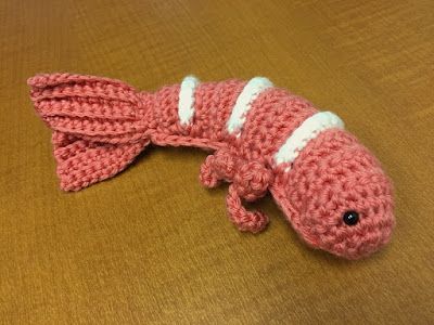 Crochet Shrimp Free Pattern, Shrimp Amigurumi, Crochet Shrimp, Crochet Patterns Ideas, Mosaic Art Projects, Look What I Made, Amigurumi Tutorial, Patterns Ideas, Mosaic Art