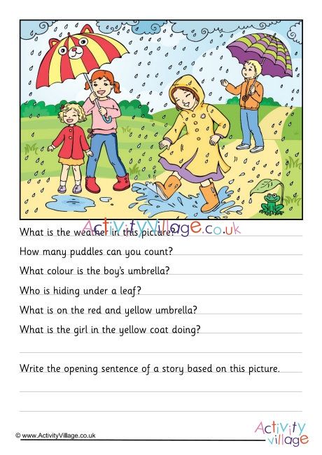 Rainy day picture comprehension Simple Picture Description For Kids, Picture Description For Grade 3, Picture Comprehension For Kindergarten, Picture Comprehension For Grade 3, Picture Comprehension Grade 2, Story Pictures For Kids, Picture Reading For Kids, Picture Comprehension For Class 1, Picture Composition For Kids