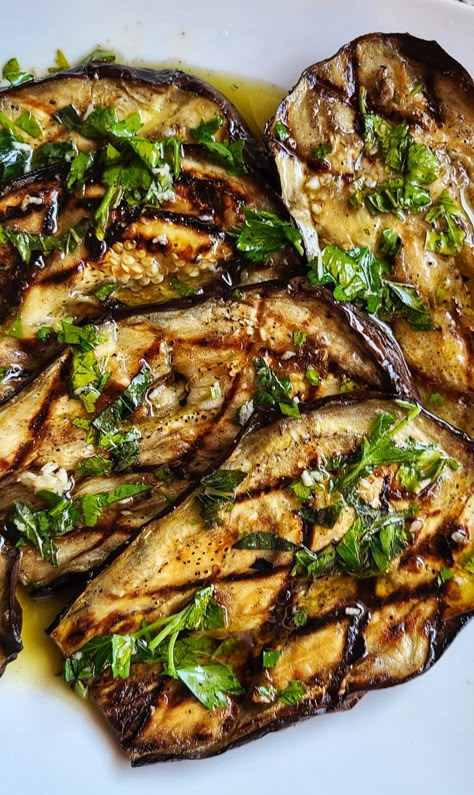 Grilled Eggplant Sicilian Style | Kalofagas.ca Italian Eggplant Recipes, Grilled Eggplant Recipes, Aubergine Recipe, Eggplant Recipes Easy, Sicilian Style, Egg Plant, Eggplant Dishes, Baked Eggplant, Grilled Eggplant