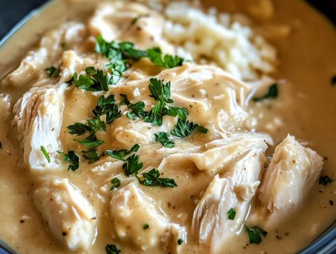 Easy Crock Pot Chicken and Gravy Crock Pot Chicken And Gravy, Easy Crock Pot Chicken, Homemade Gravy Recipe, Chicken And Gravy, Peach Pound Cakes, Easy Carrot Cake, Slow Cooked Chicken, Crock Pot Chicken, Crockpot Recipe