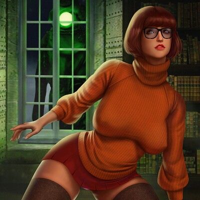 Velma Artwork, Animated Women Characters, Velma Scooby Doo Fanart, Velma X Daphne Fan Art, Velma Costumes, Women Cartoon Characters, Velma Art, The Mask Cartoon, Velma Costume