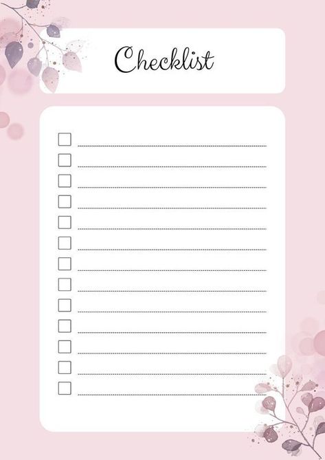 checklist courseplanner #goalsettingplanner #notionplanner #plannerorganization🌟 Checklist Journal, Blank Checklist, Printable Lined Paper, Writing Paper Printable Stationery, Free Printable Stationery, Note Pad Design, Note Writing Paper, To Do Lists Printable, Daily Planner Pages