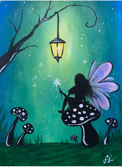 Fairy Painting Ideas, Paint Mushrooms, Mushrooms Watercolor, Fairy Painting, Mushroom Painting, Fairy Mushroom, Mushroom Paint, Fairy Paintings, Watercolor Paintings Nature