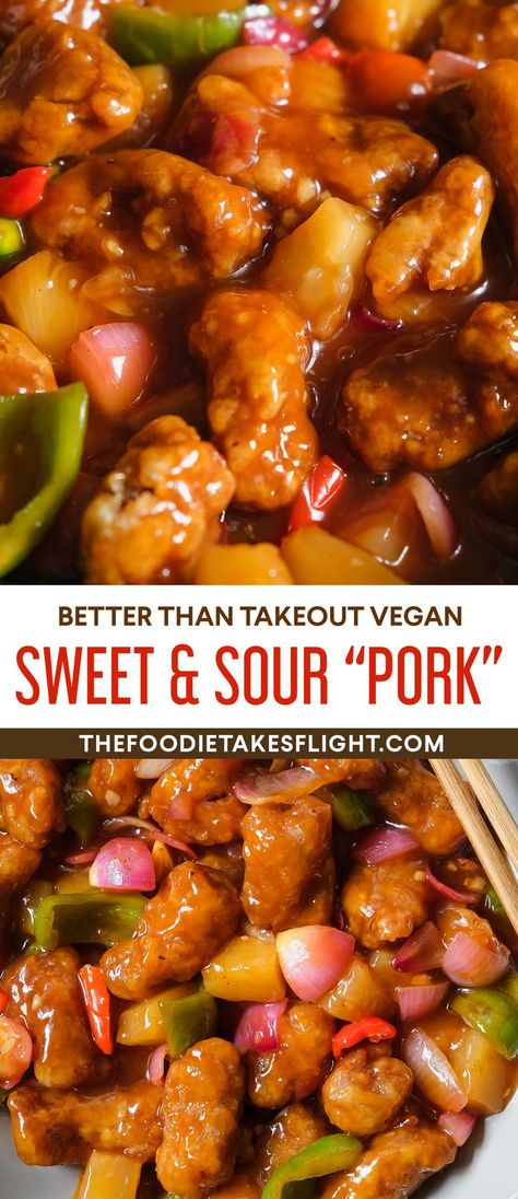 Sweet And Sour Fried Rice, Vegan Sweet And Sour Chicken, Vegan Pork Recipes, Soy Chunk Recipes, Recipes With Soy Curls, Soy Curls Recipes Vegan Healthy, Soy Meat Recipes, Soy Chunks Recipes Vegan, Vegan Soy Curls Recipes