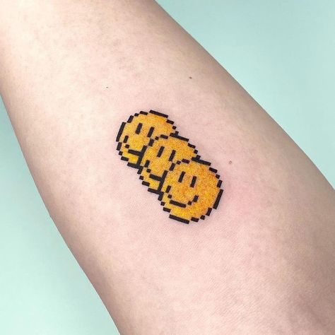 Pixel Art Tattoo, Smiley Tattoo, Computer Tattoo, Smiley Face Tattoo, Pixel Tattoo, Pikachu Tattoo, Smile Tattoo, Finger Tattoo For Women, Special Tattoos