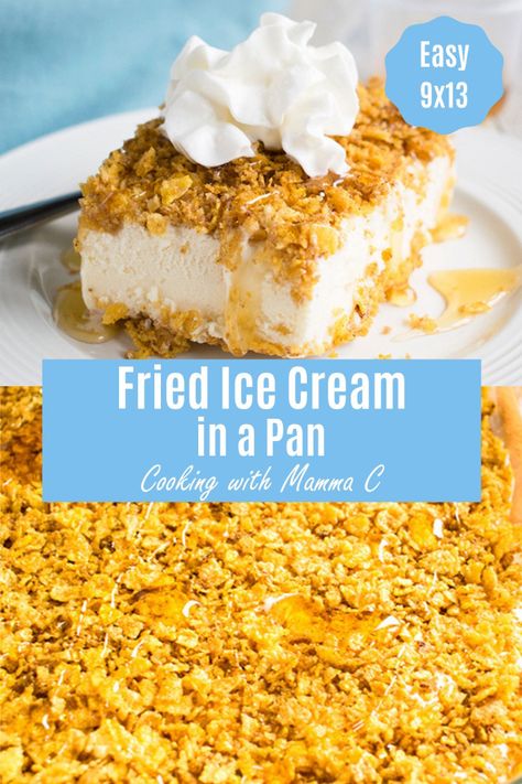 Fried Ice Cream In A Pan, Best Fried Ice Cream Recipe, Fried Ice Cream Dessert Easy, Fried Ice Cream Casserole, Recipes Using Frosted Flakes, Homemade Fried Ice Cream, Frosted Flakes Dessert, Things To Make With Corn Flakes, Easy Desserts With Ice Cream