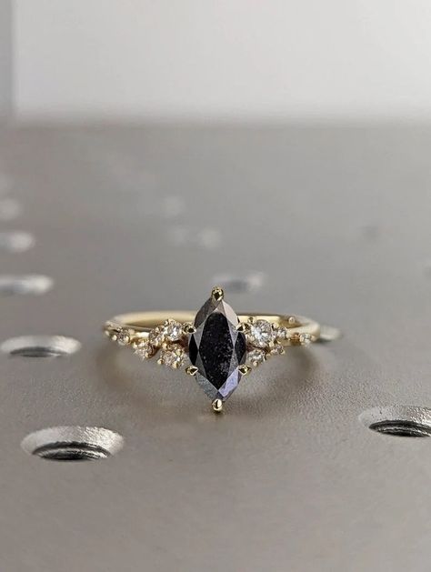 MAIN STONE Type: Natural Salt and Pepper Diamond Cut: Marquise Color: Dark / Grey / Icy #Salt #And #Pepper #Ring #Vintage #Diamond #Engagement #Ring #14K #Gold #Unique #Snowdrift #6 #Prong #Engagement #Ring #Diamond #Wedding #Ring #For #Her #Art #Deco #14k #yellow #gold #ring #alternative #ring #anniversary #ring #bridal #ring #cluster #ring #dainty #ring #engagement #gifts #engagement #rings #gift #for #her #personalized #ring #promise #ring #for #her #rose #gold #snowdrift #ring 6 Prong Engagement Ring, Marquis Engagement Rings, Salt And Pepper Ring, Engagement Ring Types, Black Diamond Wedding Rings, Vintage Diamond Engagement Ring, Prong Engagement Rings, Black Engagement Ring, Wedding Ring For Her