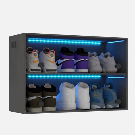 Teenage Boys Bedroom Shoes, Shoe Display Boys Room, Light Up Shoe Rack, Teen Boy Room Shoe Display, Led Light Shoe Shelf, Shoe Storage Display, Shoe Storage Bins, Shoe Storage Box, Closet Shoe Storage