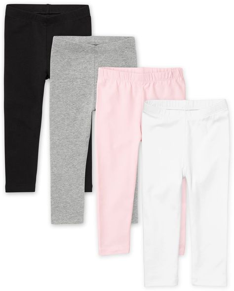 PRICES MAY VARY. 94% Cotton, 6% Spandex Imported Pull On closure Machine Wash LEGGINGS — An easy everyday style with a full length design FABRIC — Made of 94% cotton/6% spandex jersey CLOSURE — Pull-on elasticized waistband MULTIPACK — 4-pack of leggings makes getting dressed fun and easy! THE CHILDREN'S PLACE — We offer a huge selection of kid's clothing! Shop us for jeans, shorts, leggings, chinos, polo shirts, dresses, pajamas, and accessories. Childrens Leggings, Toddler Girls Leggings, Shirt Dress Pattern, Toddler Leggings, Getting Dressed, Baby Leggings, Knit Leggings, Baby And Toddler