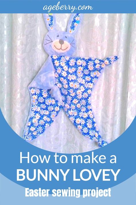 learn how to make a lovey comforter Lovey Blanket Sewing Pattern, Lovey Pattern Free, Bunny Sewing Pattern Free, Fabric Toys Diy Free Pattern, Crinkle Baby Toy, Lovey Sewing Pattern, Lovey Blanket Pattern, Baby Blankie, Bunny Lovey