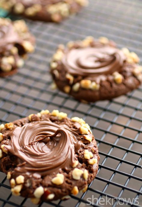 Nutella Cookies Recipe 3 Ingredients, Best Cookies Recipes, Cookies For Thanksgiving, Nutella Vegan, Chocolate Nutella Cookies, Cookies Recipes Easy, Cookie Recipes Easy, Nutella Cookies Recipe, Nutella Cookie