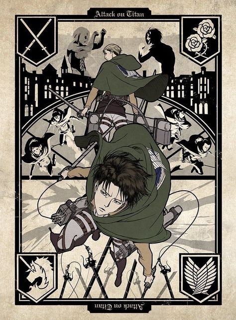 Poster Anime, Anime Printables, Titans Anime, Anime Poster, Japon Illustration, Attack On Titan Fanart, Attack On Titan Levi, Memes Anime, Japanese Poster