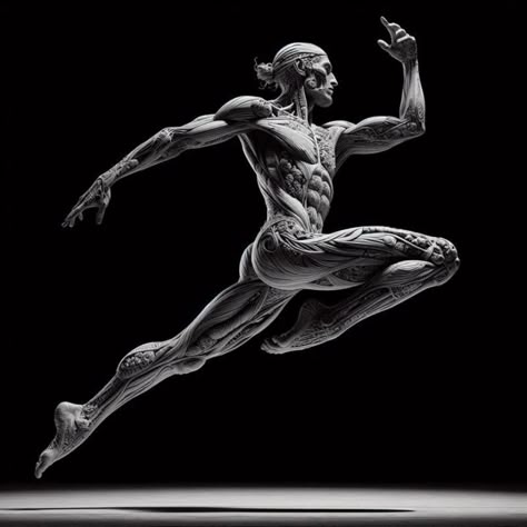 In the dance of life, every move is a masterpiece. #AnatomyArt #DancePhotography #BlackAndWhiteBeauty #MuscleMovement #SkeletalStrength #ArtisticExpression #HumanForm #BalletJump #ScienceMeetsArt #MonochromeMagic #ElegantElevation #GracefulGravity #AnatomicalAesthetics #MotionCaptureArtistry Photo Reference Poses, Action Lines, Male Reference Poses, Muscle Movement, Life Drawing Reference, Writing Fantasy, Body Anatomy, Six Packs, Body Drawing