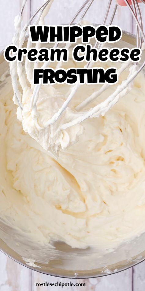 This easy, homemade whipped cream cheese frosting is light, fluffy, and downright dreamy! Perfect for cakes, cupcakes, or just eating by the spoonful (no judgment here). Whip up a batch today and make your desserts even more irresistible! Easy Homemade Whipped Cream, Lemon Cream Cake, Whipped Buttercream, Whipped Cream Cheese Frosting, Stabilized Whipped Cream, Whipped Frosting, Cream Cheese Frosting Recipe, Whipped Cream Frosting, Whipped Cream Cheese