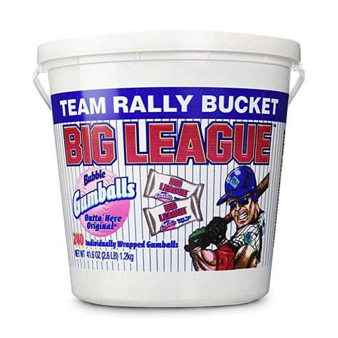 Big League Team Rally Bucket 240 Individually Wrapped Gumballs Net Wt. 50.8 oz : Chewing Gum : snacks for baseball games Flavor: Outta Here Original Only 4 Carbs per peice! Made by Ford Gum Company Huge Team Rally Bucket with 240 individually Wrapped Gumballs Perfect for parties, trips, holidays, and more. Extra Gum, Bubble Yum, Big League Chew, Bubble Gum Flavor, Big Bucket, Senior Night Gifts, Sugar Free Gum, Big Bubbles, Team Events