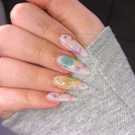 Milk Bath Almond Nails, Milk Bath Nails Short, Milk Bath Nails, Bath Nails, Acrylic Nails Almond Shape, Makeup Nails Designs, Almond Shape Nails, Cute Acrylic Nail Designs, Pretty Nail Designs