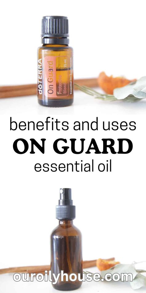 On Guard essential oil is one of my most used DoTERRA blends, which should come as no surprise with its long list of benefits, including its immune-supporting properties. Learn the many benefits and uses of On Guard essential oil. Diy On Guard Essential Oil, On Guard Diffuser Blend, Doterra On Guard Uses, On Guard Doterra, Essential Oil Roller Bottle Blends, On Guard Essential Oil, Doterra On Guard, Essential Oil Spray Recipes, Terra Essential Oils