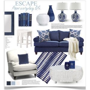 Blue and White Decor: Living Rooms, Navy And White Bedrooms Idea, White Decoration Blue And White Living Room, Blue Living Room Decor, Blue White Decor, Coastal Living Rooms, White Living, White Living Room, Blue Living Room, Blue Rooms, New Living Room