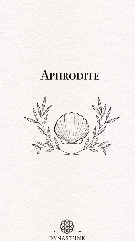 Aphrodite Seashell Tattoo, Greek Tattoos Aphrodite, Grecian Tattoo Greek Mythology, Minimalist Aphrodite Tattoo, Venus Aphrodite Tattoo, Greek Aesthetic Drawing, Goddess Inspired Tattoo, Small Aphrodite Tattoo, Athena Helmet Tattoo