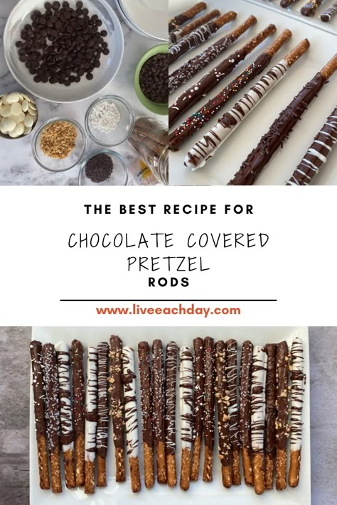 This was a treat I hadn’t eaten in a long time and I forgot how much I love the combination of the salty pretzel rods and the sweet chocolate. When they were devoured so quickly by my whole family, I made a mental note to make this salty sweet treat at home. So here you go – the easiest chocolate covered pretzel rods recipe ever! Pretzel Logs Recipe, Best Chocolate Covered Pretzels, Diy Chocolate Pretzels, Chocolate Dipped Pretzel Rods Recipe, Chocolate Covered Pretzel Rods Birthday, Easy Chocolate Pretzels, Best Way To Dip Pretzel Rods, Chocolate Covered Pretzel Recipe, Chocolate Covered Pretzels Birthday