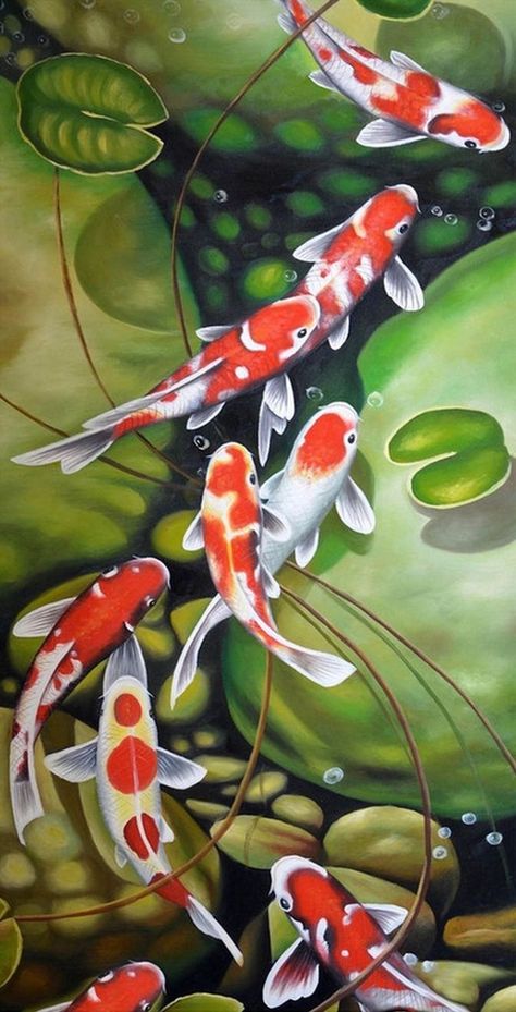 Pin by Dung Bui on Cá cảnh | Koi art, Koi painting, Fish drawings Japanese Amulet, Paint Animals, Seni Mural, Koi Painting, Koi Fish Drawing, Koi Watercolor, Pond Painting, Fish Drawing, Ikan Koi