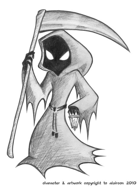 Grim Reaper Simple Drawing, Grim Reaper Sketch, Yokai Drawing, Grim Reaper Drawing, Reaper Drawing, Badass Drawings, Scary Drawings, Creepy Drawings, Drawing Stencils