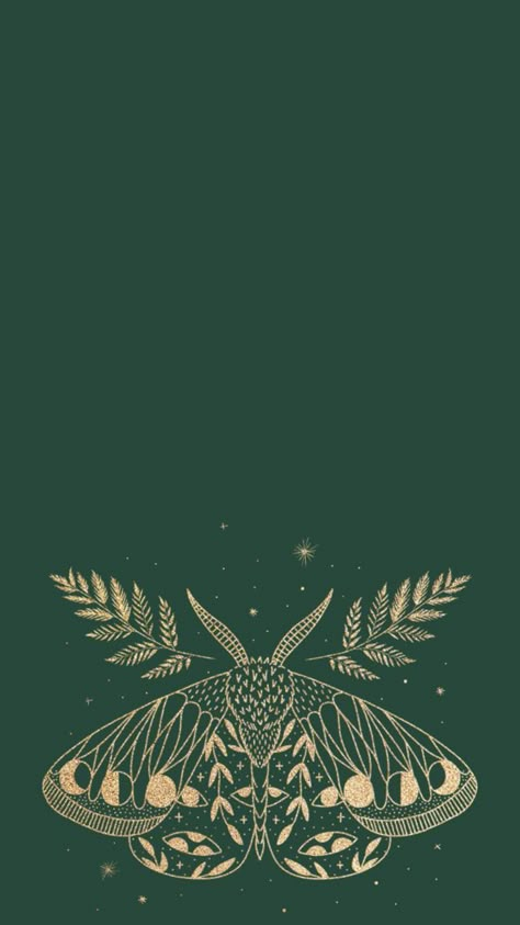 Dark Boho Iphone Wallpaper, Moth Background Wallpaper, Dark Green Halloween Wallpaper, Fern Aesthetic Wallpaper, Witchy Art Wallpaper, Green Witchy Wallpaper, Moth Iphone Wallpaper, Moth Lockscreen, Witchy Iphone Wallpapers