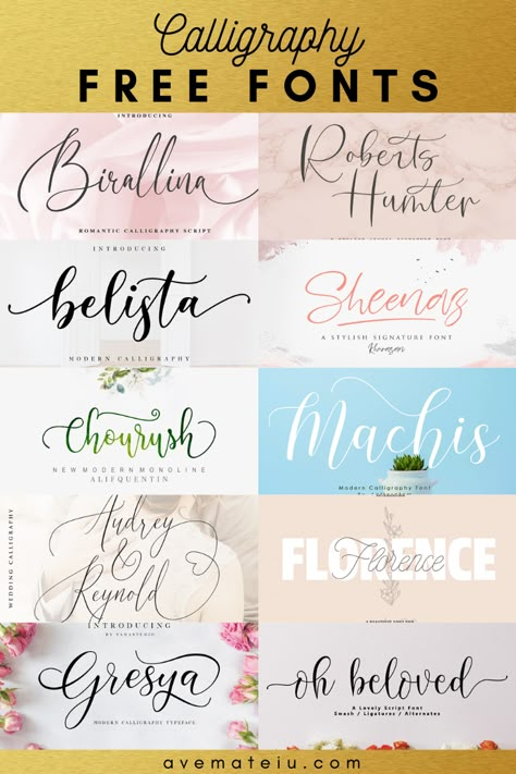 10 New FREE Beautiful Calligraphy Fonts – Part 4 – Ave Mateiu Free Calligraphy Fonts Download, Fonts Simple, Typography Handwritten, Rustic Fonts, Fonts Elegant, Simple Fonts, Fonts Art, Fonts Serif, Fonts Modern