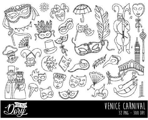 COD97-Venice carnival cliparts/Mardi Gras clipart/Carnaval Mask cliparts/carnival Doodles Clipart/Digital Stamp/Commercial use by smdcliparts on Etsy Carnival Mask Tattoo, Carnival Doodles, Carnaval Mask, New Orleans Tattoo, Venice Mask, Planner Stickers Printable, Printable Party Decorations, Venice Carnival, Carnival Festival