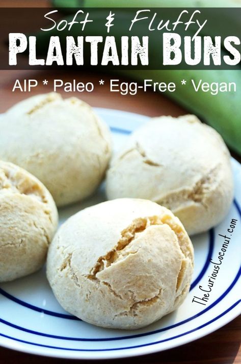 Plantain Buns, Aip Vegan, Autoimmune Protocol Diet, Autoimmune Paleo Diet, Autoimmune Recipes, Autoimmune Paleo Recipes, Plantain Recipes, Aip Paleo Recipes, Paleo Baking