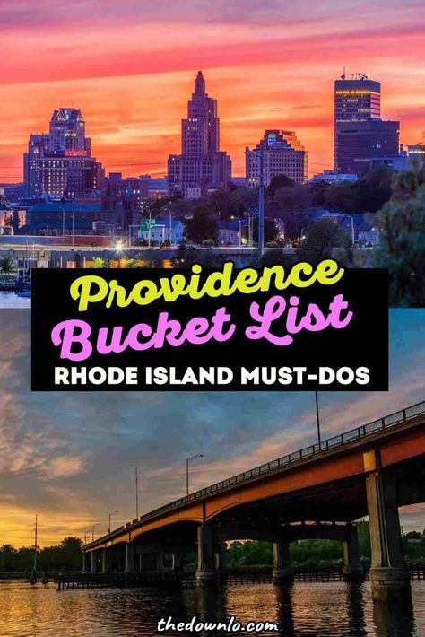 The best things to do in Providence Rhode Island, how to get to providence from boston (take the amtrak train!), providence airports, ferries, day and weekend trips to block island and newport ri, and everything you need to know about waterfire for an east coast weekend road trip. Fall In Rhode Island, Day Trips From Providence Rhode Island, Providence Rhode Island Restaurants, What To Do In Providence Rhode Island, Rhode Island Road Trip, Providence Rhode Island Fall, Providence Rhode Island Food, Rhode Island Things To Do, Rhode Island Providence