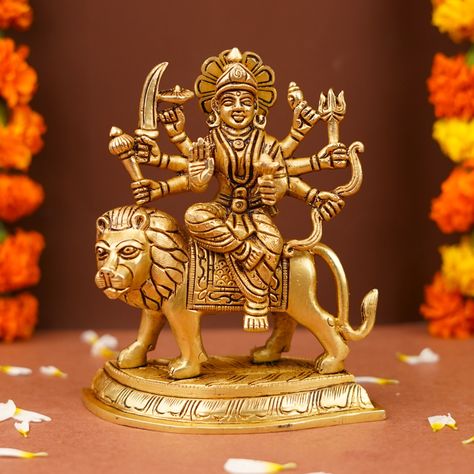 Brass Statues Idol Golden Fnishig Goddess Statues, Brass Idols, Diwali Craft, Goddess Statue, Brass Statues, Durga Maa, New Product, Decorative Items, Statue