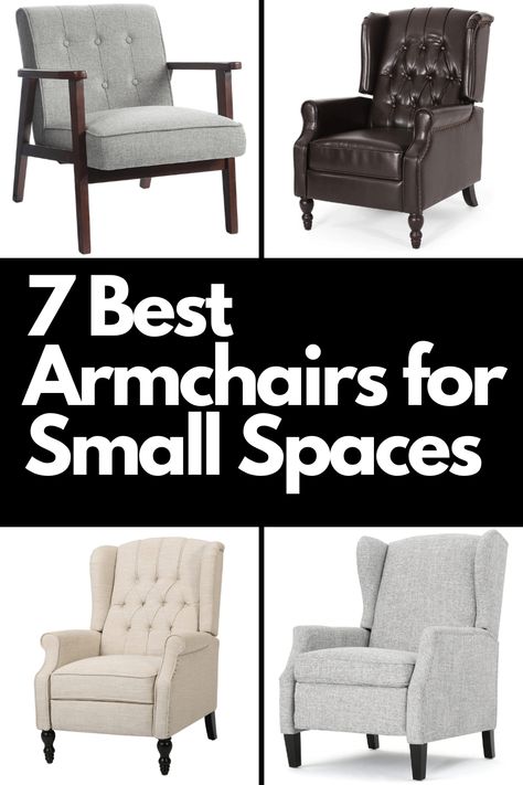 Find the perfect blend of comfort and compact design with these 7 best armchairs for small spaces! Ideal for apartments and cozy homes, these stylish chairs are designed to fit snugly while offering ultimate relaxation. From sleek mid-century modern styles to plush recliners, there’s an option to suit every taste and décor. Discover how these space-saving armchairs can transform your living area into a comfortable retreat. Explore the full list now! Cozy Small Spaces, Compact Armchair, Booth Seating In Kitchen, Cozy Homes, Booth Seating, Velvet Accent Chair, Modern Accent Chair, Stylish Chairs, Accent Arm Chairs