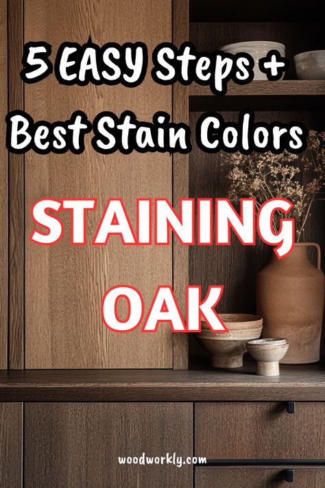 Curious if oak takes stain easily? Learn the best techniques to achieve a smooth, rich color on oak wood. Click for expert staining tips! #OakWood #WoodStaining #WoodFinishing #DIYProjects #Woodworking Staining Home Depot Cabinets, Oak Stain Colors, Staining Oak, Red Oak Stain, Oak Wood Stain, Minwax Dark Walnut, Provincial Stain, Oak Plywood, Wood Finishing