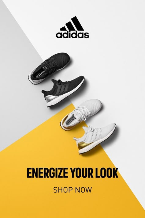 Shoe Ads Design, Adidas Ads, Shoes Banner, Shoes Graphic, Camera Tattoos, Running Shoes Adidas, Shoe Advertising, Sports Advertising, Shoes Fashion Photography