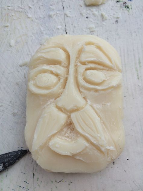 Soap carving - Sculpture Soap Sculpture, Carving Sculpture, Soap Carving, Carving Ideas, Abstract Faces, Medieval Art, Soap, Carving, Sculpture