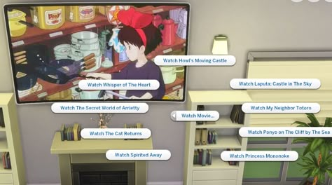 Sims 4 Anime Mods, Pc Sims 4 Cc, Sims 4 Cc Movies, Sims Cc Studio Ghibli, Sims 4 Mods Anime, Sims 4 Anime Tv Mod, Sims 4 Howls Moving Castle Cc, Sims 4 Movie Mod, Studio Ghibli Sims 4