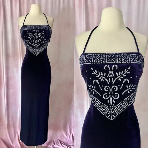 Vintage Y2K 2000s Formal Dress 9/10 Purple Halter Maxi Beaded Velvet Fairy Goth | eBay Fairy Goth, Halter Maxi, Y2k 2000s, Formal Dress, 9 And 10, Vintage Y2k, Velvet, Formal Dresses, Purple