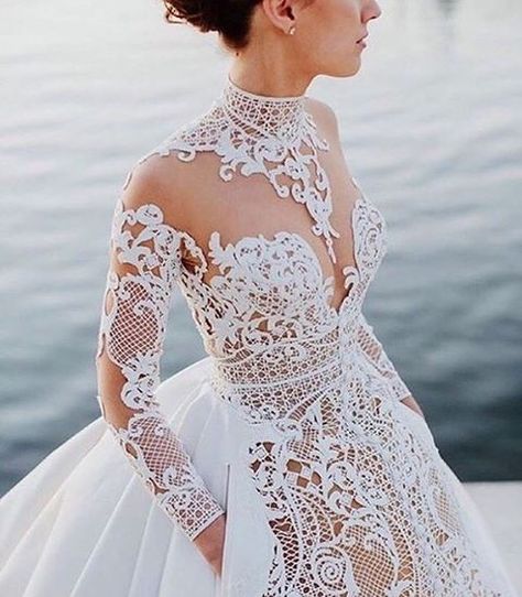 J Aton Couture, Couture Wedding Gowns, White Wedding Dress, Custom Wedding Dress, Couture Wedding, Dress Makeup, Long Sleeve Wedding, Wedding Dresses Unique, Bridal Couture